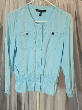 #234 White House Black Market Light Blue Long Sleeve Blazer